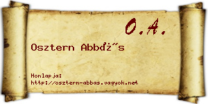 Osztern Abbás névjegykártya
